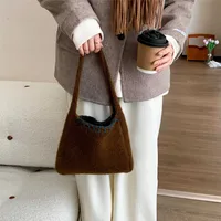 Women's Knit Solid Color Vintage Style Classic Style Square Open Handbag main image 4