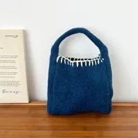 Women's Knit Solid Color Vintage Style Classic Style Square Open Handbag sku image 1