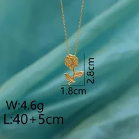 Copper 18K Gold Plated Inlay Sunflower Zircon Pendant Necklace sku image 1