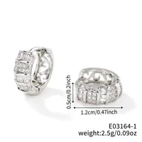 1 Pair Glam Simple Style Shiny Geometric Inlay Copper Zircon K Gold Plated Earrings sku image 1