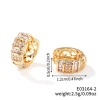 1 Pair Glam Simple Style Shiny Geometric Inlay Copper Zircon K Gold Plated Earrings sku image 8