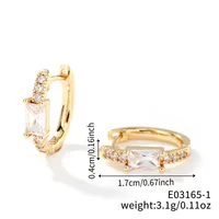 1 Pair Glam Simple Style Shiny Geometric Inlay Copper Zircon K Gold Plated Earrings sku image 7
