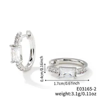 1 Pair Glam Simple Style Shiny Geometric Inlay Copper Zircon K Gold Plated Earrings sku image 6