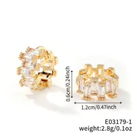1 Pair Glam Simple Style Shiny Geometric Inlay Copper Zircon K Gold Plated Earrings sku image 4