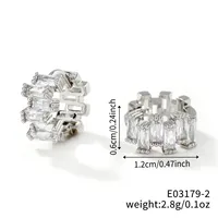 1 Pair Glam Simple Style Shiny Geometric Inlay Copper Zircon K Gold Plated Earrings sku image 5