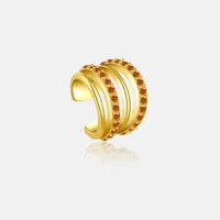 1 Piece 18K Gold Plated 925 Sterling Silver Zircon Geometric Ear Cuffs sku image 2