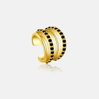1 Piece 18K Gold Plated 925 Sterling Silver Zircon Geometric Ear Cuffs sku image 4