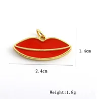 1 Piece 1.4*2.4cm 2*0.9CM Copper Zircon Lips Heart Shape Pendant main image 2
