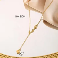 Wholesale Jewelry Elegant Glam Heart Shape Titanium Steel 18K Gold Plated Pendant Necklace main image 2