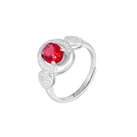 White Gold Plated 925 Sterling Silver Zircon Geometric Open Rings sku image 9