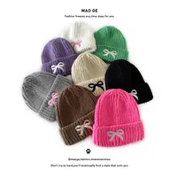Children Unisex Cute Sweet Bow Knot Wool Cap main image 1