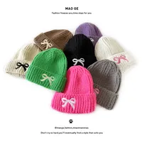 Children Unisex Cute Sweet Bow Knot Wool Cap main image 2