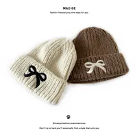 Children Unisex Cute Sweet Bow Knot Wool Cap main image 4