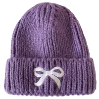 Children Unisex Cute Sweet Bow Knot Wool Cap main image 5