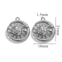 5 PCS/Package 304 Stainless Steel Solid Color Pendant Jewelry Accessories sku image 2