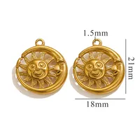 5 PCS/Package 304 Stainless Steel Solid Color Pendant Jewelry Accessories sku image 6