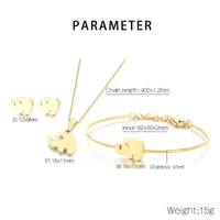 Wholesale Jewelry Simple Style Elephant 304 Stainless Steel 18K Gold Plated Jewelry Set main image 2