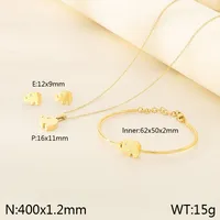 Wholesale Jewelry Simple Style Elephant 304 Stainless Steel 18K Gold Plated Jewelry Set sku image 5