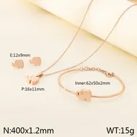 Wholesale Jewelry Simple Style Elephant 304 Stainless Steel 18K Gold Plated Jewelry Set sku image 6