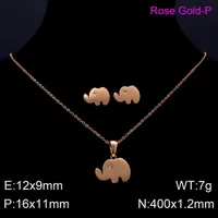 Wholesale Jewelry Simple Style Elephant 304 Stainless Steel 18K Gold Plated Jewelry Set sku image 1