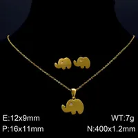 Wholesale Jewelry Simple Style Elephant 304 Stainless Steel 18K Gold Plated Jewelry Set sku image 3