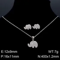 Wholesale Jewelry Simple Style Elephant 304 Stainless Steel 18K Gold Plated Jewelry Set sku image 2