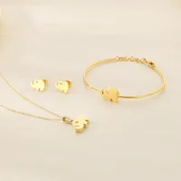 Wholesale Jewelry Simple Style Elephant 304 Stainless Steel 18K Gold Plated Jewelry Set main image 1