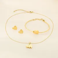 Wholesale Jewelry Simple Style Elephant 304 Stainless Steel 18K Gold Plated Jewelry Set main image 6