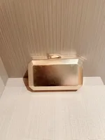 Gold Silver Pu Leather Solid Color Square Evening Bags main image 4