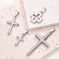 1 Pc/Package 21.5X 19mm 22x13mm 50.5x27.5mm 7x3mm 304 Stainless Steel Geometric Cross Polished Pendant main image 1