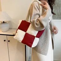 Women's Medium Nylon Color Block Vacation Square Zipper Shoulder Bag main image 1