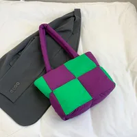 Women's Medium Nylon Color Block Vacation Square Zipper Shoulder Bag sku image 3