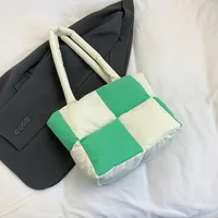 Women's Medium Nylon Color Block Vacation Square Zipper Shoulder Bag sku image 2
