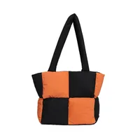Women's Medium Nylon Color Block Vacation Square Zipper Shoulder Bag main image 4