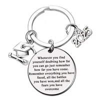 Graduation Gift Stainless Steel Letter Keychain Jewelry sku image 3