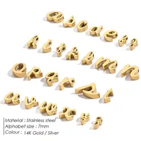 7mm  304 Stainless Steel Letter Pendant main image 2