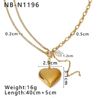 Wholesale Jewelry Simple Style Streetwear Heart Shape Titanium Steel Plating Pendant Necklace sku image 1
