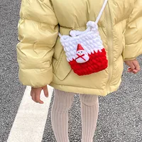 Girl'S Yarn Christmas Tree Santa Claus Bell Cute Square Open Shoulder Bag Handbag Crossbody Bag main image 2