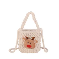 Girl'S Yarn Christmas Tree Santa Claus Bell Cute Square Open Shoulder Bag Handbag Crossbody Bag sku image 2