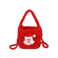 Girl'S Yarn Christmas Tree Santa Claus Bell Cute Square Open Shoulder Bag Handbag Crossbody Bag main image 5
