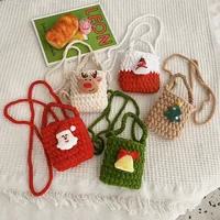 Girl'S Yarn Christmas Tree Santa Claus Bell Cute Square Open Shoulder Bag Handbag Crossbody Bag main image 1