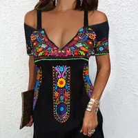 Women's Regular Dress Sexy Ethnic Style V Neck Short Sleeve Printing Above Knee Casual Holiday main image 2