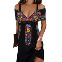Women's Regular Dress Sexy Ethnic Style V Neck Short Sleeve Printing Above Knee Casual Holiday main image 3