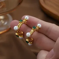 1 Pair Elegant Classical Vintage Style Letter 304 Stainless Steel Earrings main image 4