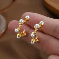 1 Pair Elegant Classical Vintage Style Letter 304 Stainless Steel Earrings main image 7