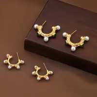 1 Pair Elegant Classical Vintage Style Letter 304 Stainless Steel Earrings main image 1