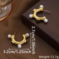 1 Pair Elegant Classical Vintage Style Letter 304 Stainless Steel Earrings main image 2