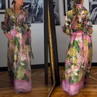 Casual Holiday Women's Streetwear Plant Polyester Chiffon Skirt Sets Skirt Sets main image 1