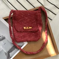Women's Small Polyester Color Block Vintage Style Classic Style Square Buckle Envelope Bag sku image 3