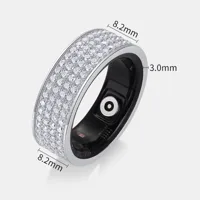 925 Sterling Silver Moissanite Geometric Rings GRA Certificate main image 2